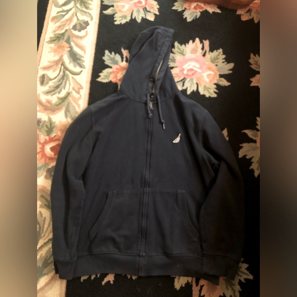Nautica Mens Hoodie navy blue size large